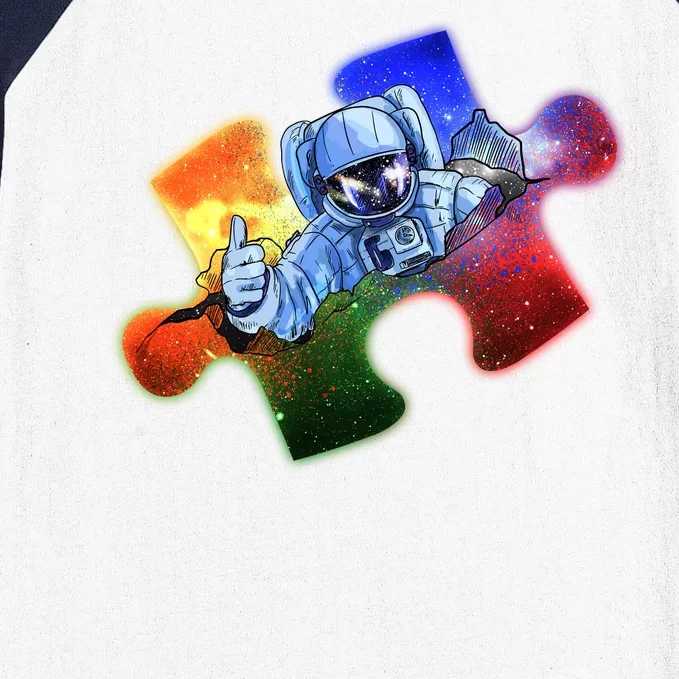 Cool Funny Autism Awareness Galaxy Puzzle Piece Astronaut Baseball Sleeve Shirt