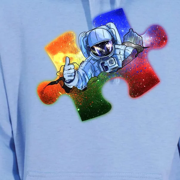 Cool Funny Autism Awareness Galaxy Puzzle Piece Astronaut Unisex Surf Hoodie