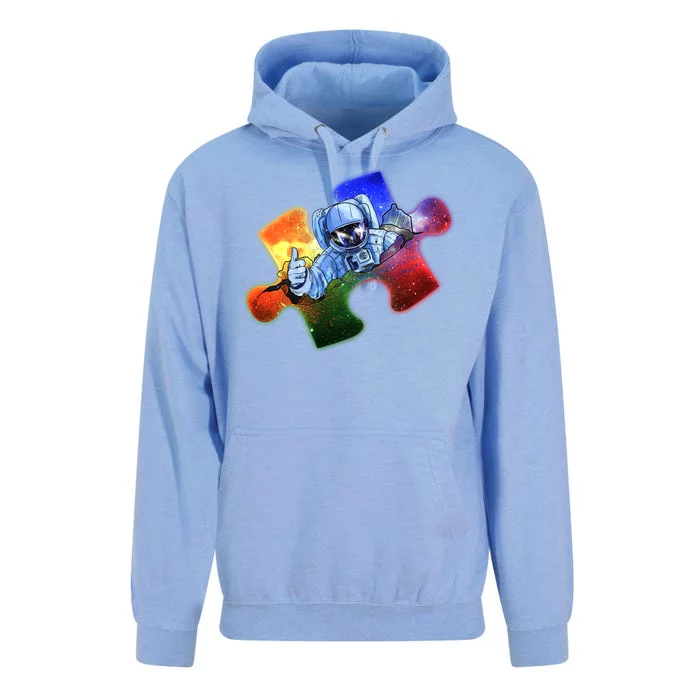 Cool Funny Autism Awareness Galaxy Puzzle Piece Astronaut Unisex Surf Hoodie