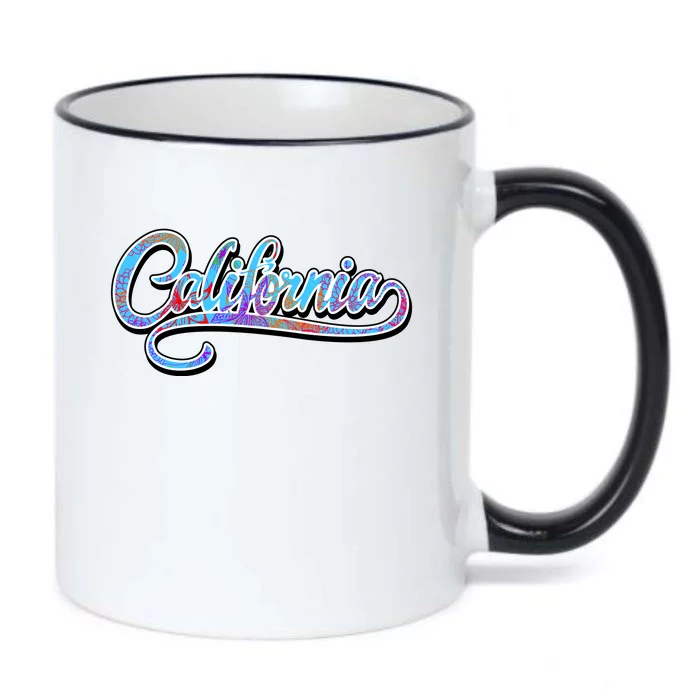 California Flower And Palm Black Color Changing Mug