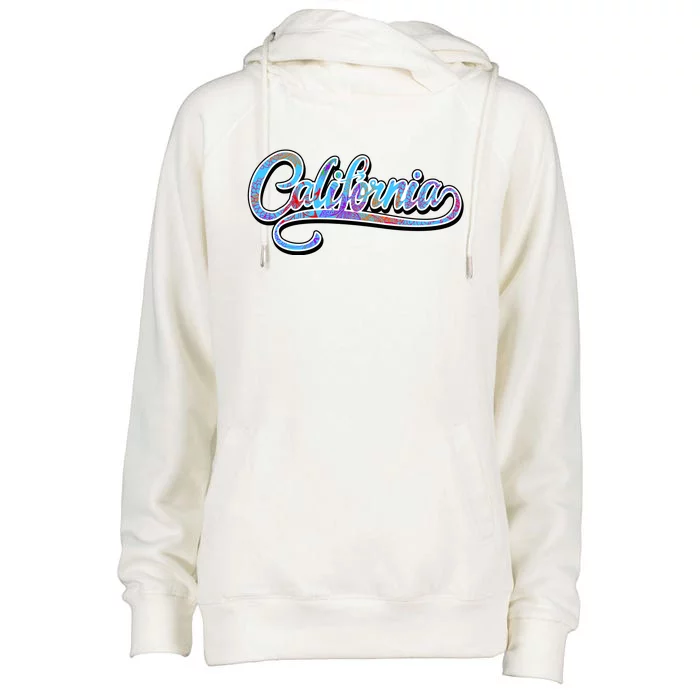 California Flower And Palm Womens Funnel Neck Pullover Hood