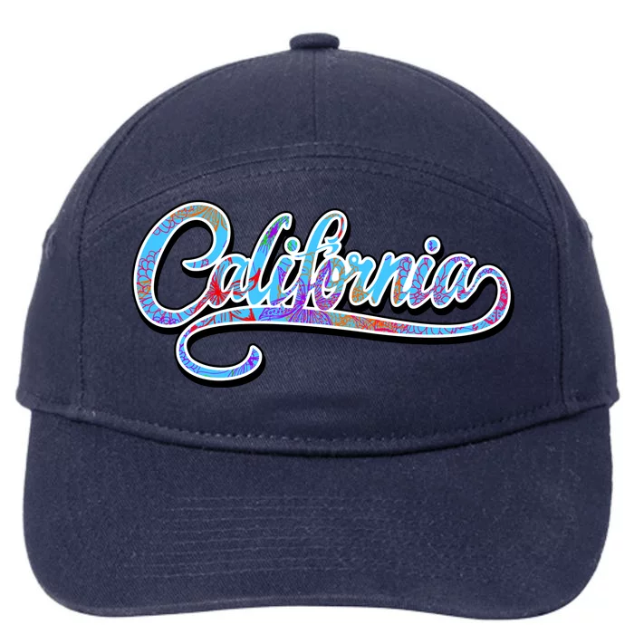 California Flower And Palm 7-Panel Snapback Hat