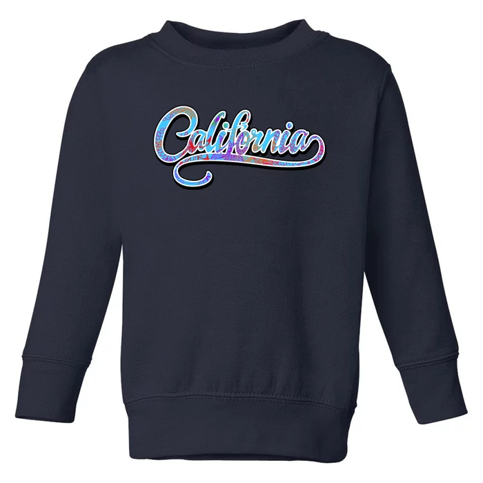 California Flower And Palm Toddler Sweatshirt