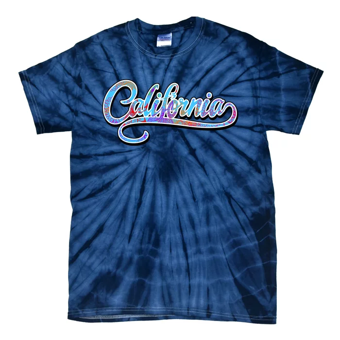 California Flower And Palm Tie-Dye T-Shirt