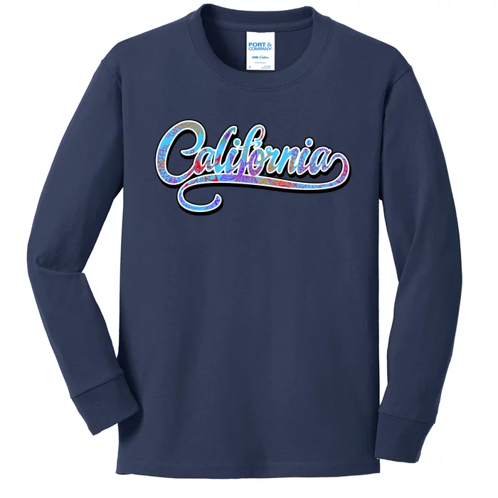 California Flower And Palm Kids Long Sleeve Shirt