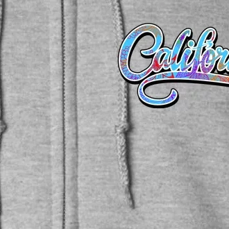 California Flower And Palm Full Zip Hoodie