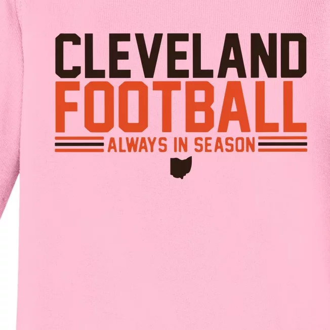 Cleveland Football Always In Season Baby Long Sleeve Bodysuit