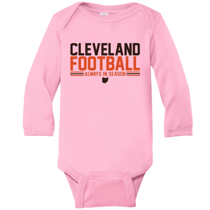 Cleveland Football Always In Season Baby Long Sleeve Bodysuit