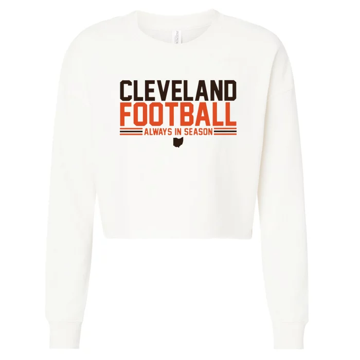 Cleveland Football Always In Season Cropped Pullover Crew