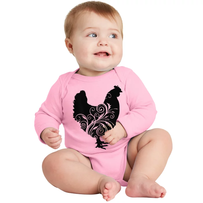 Chicken Farm Animal Poultry Farmer Gift Baby Long Sleeve Bodysuit