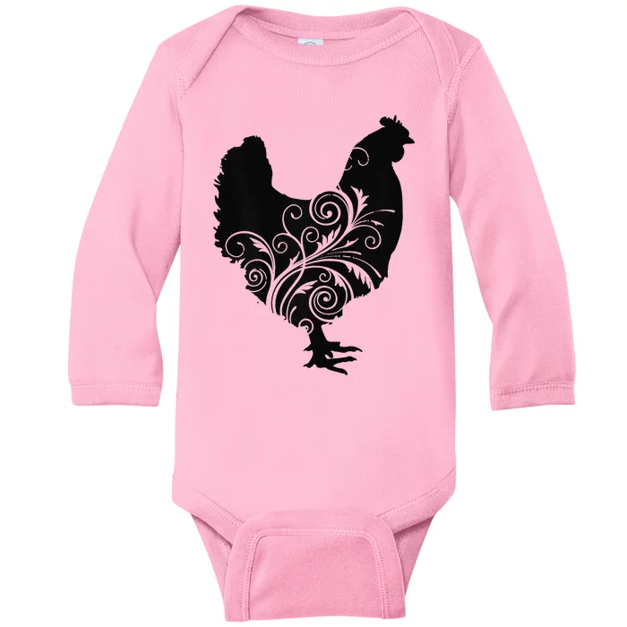 Chicken Farm Animal Poultry Farmer Gift Baby Long Sleeve Bodysuit