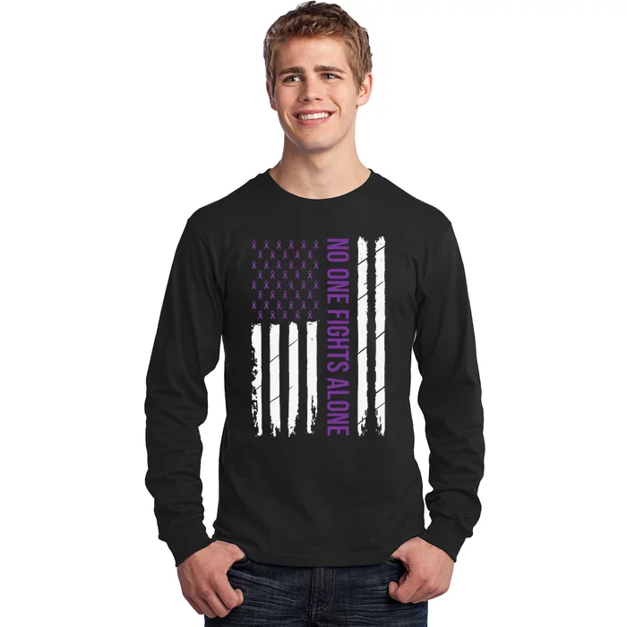 Cystic Fibrosis Awareness Purple Ribbon Long Sleeve Shirt