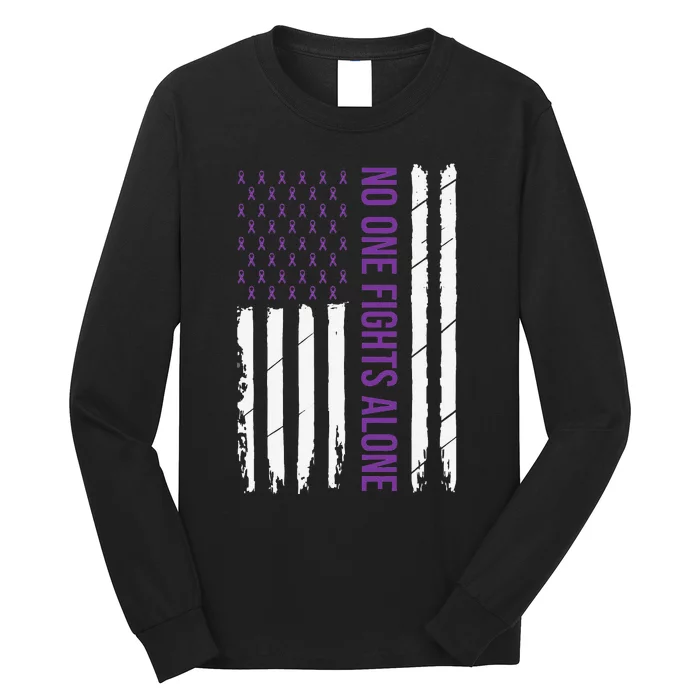 Cystic Fibrosis Awareness Purple Ribbon Long Sleeve Shirt