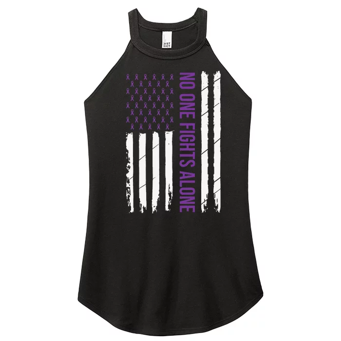 Cystic Fibrosis Awareness Purple Ribbon Women’s Perfect Tri Rocker Tank