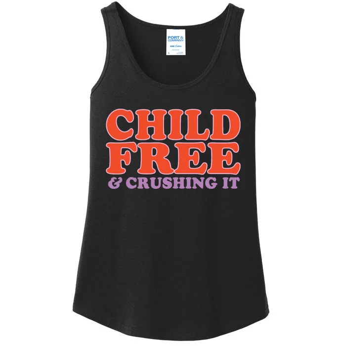 Child Free And Crushing It Ladies Essential Tank