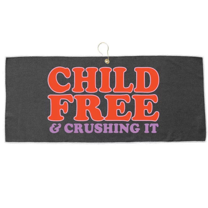 Child Free And Crushing It Large Microfiber Waffle Golf Towel