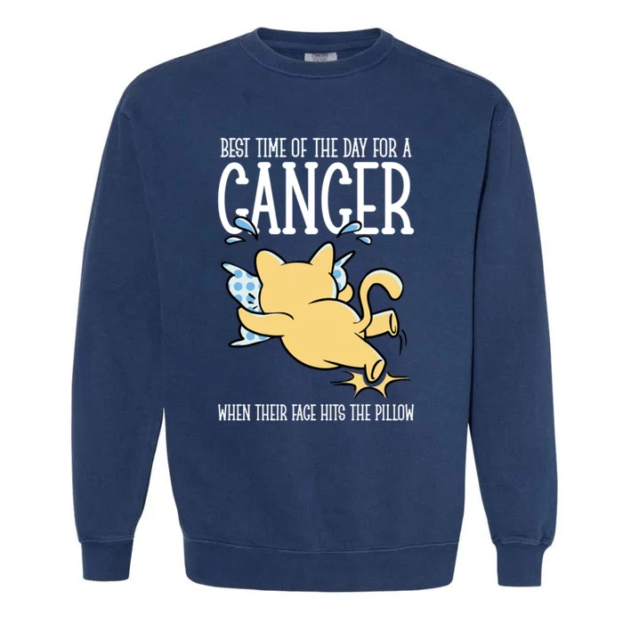 Cancer Facts Astrology Horoscope Zodiac Sign Birthday Gift Garment-Dyed Sweatshirt