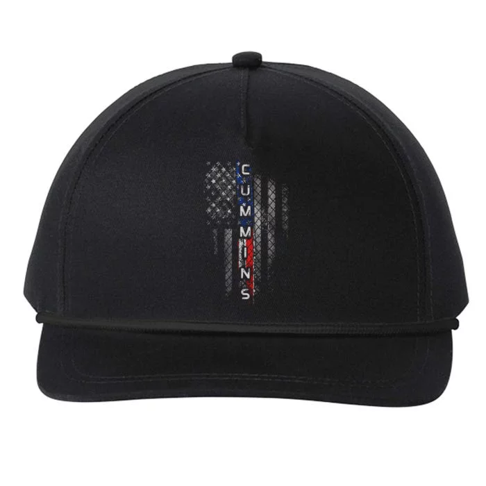 Cummins Family American Flag Snapback Five-Panel Rope Hat