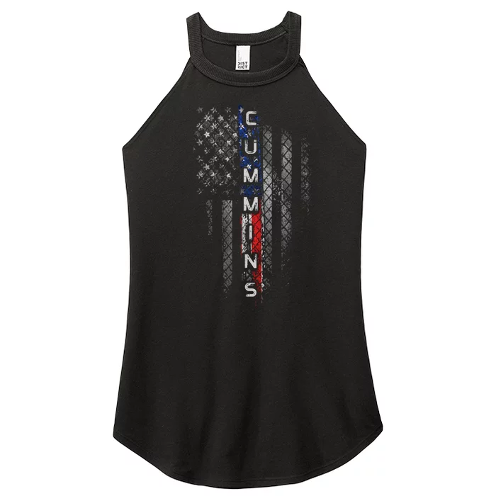 Cummins Family American Flag Women’s Perfect Tri Rocker Tank