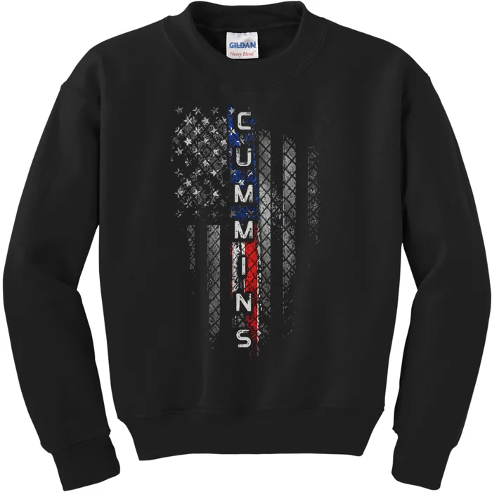 Cummins Family American Flag Kids Sweatshirt