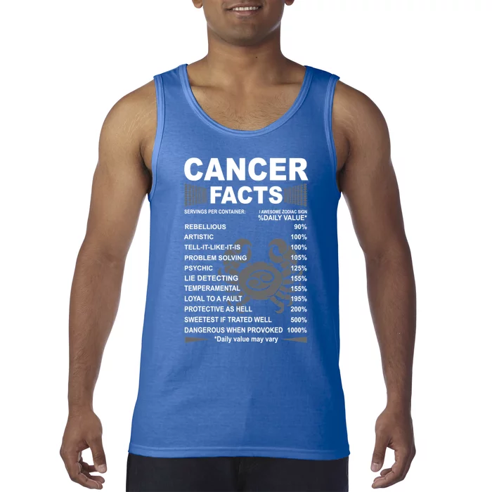 Cancer Facts Awesome Zodiac Sign Birthday Horoscope Gift Tank Top