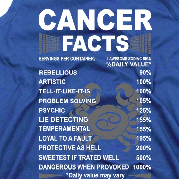 Cancer Facts Awesome Zodiac Sign Birthday Horoscope Gift Tank Top