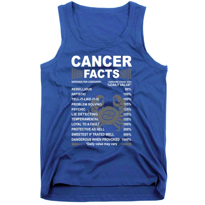 Cancer Facts Awesome Zodiac Sign Birthday Horoscope Gift Tank Top