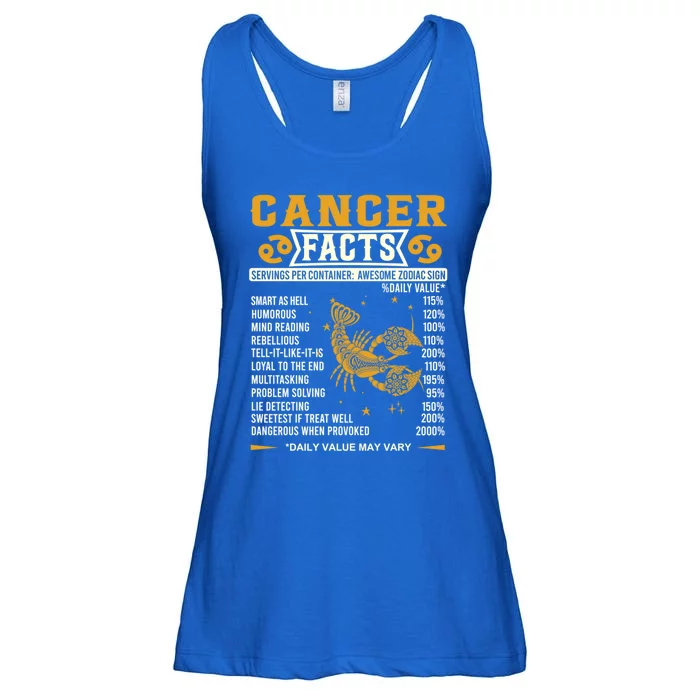 Cancer Facts Awesome Zodiac Sign Funny Birthday Gift Ladies Essential Flowy Tank