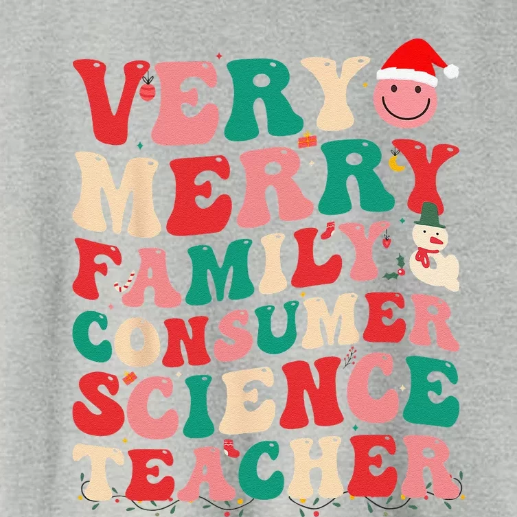 Christmas Family And Consumer Very Merry Teacher Santa Xmas Women's Crop Top Tee