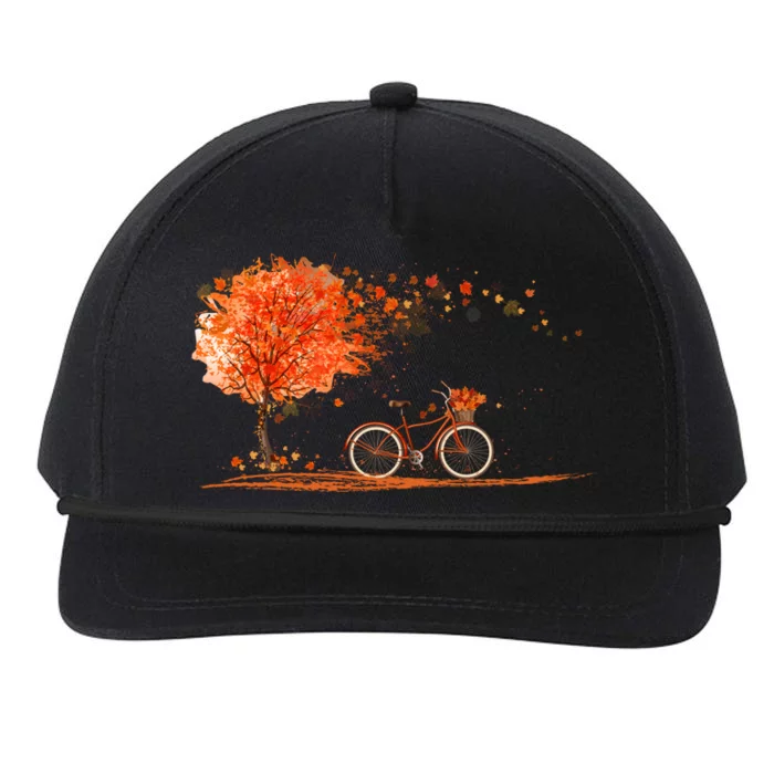 Classic Fall Autumn Season Bicycle Snapback Five-Panel Rope Hat