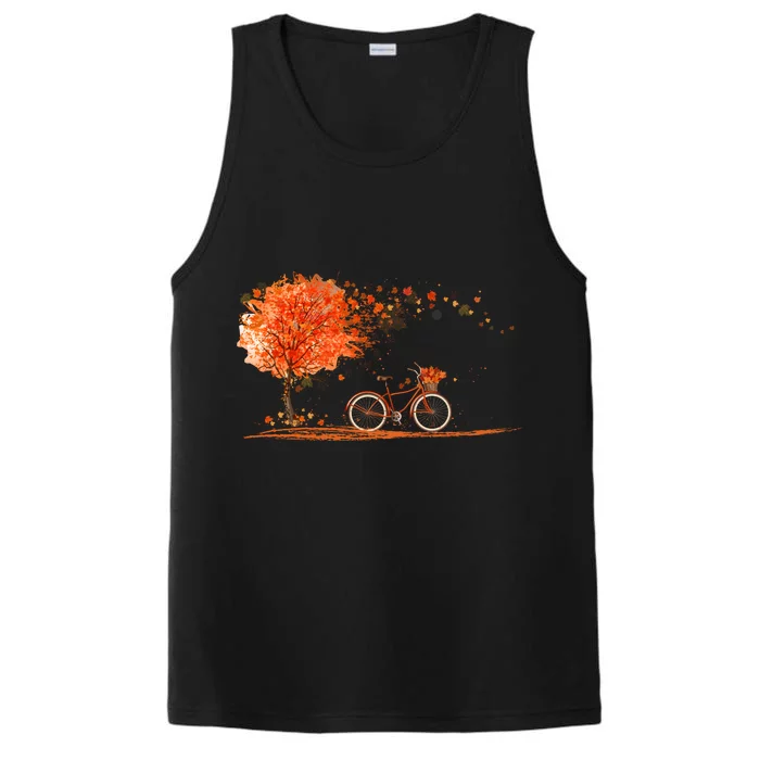 Classic Fall Autumn Season Bicycle Performance Tank