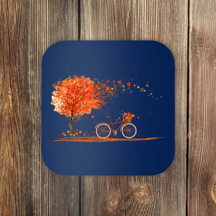 Classic Fall Autumn Season Bicycle Coaster