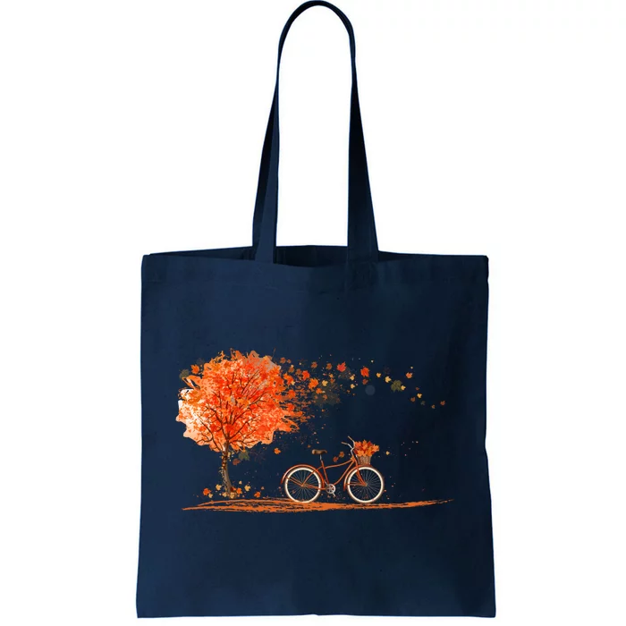 Classic Fall Autumn Season Bicycle Tote Bag