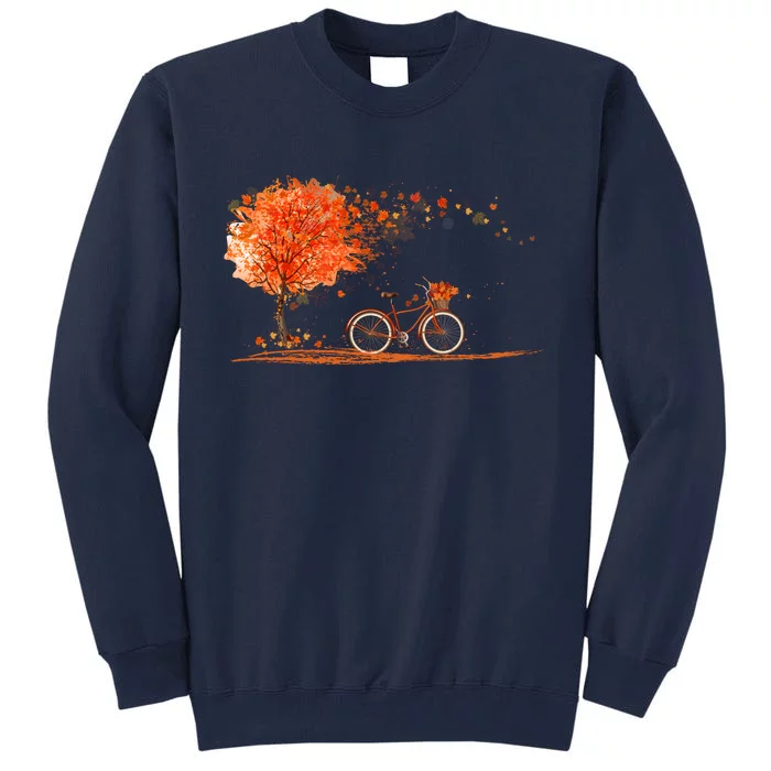 Classic Fall Autumn Season Bicycle Tall Sweatshirt