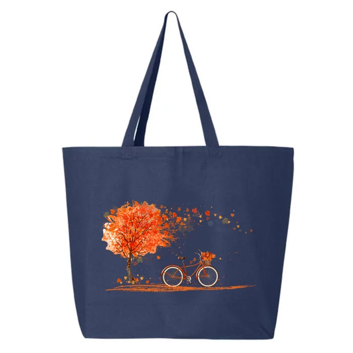 Classic Fall Autumn Season Bicycle 25L Jumbo Tote