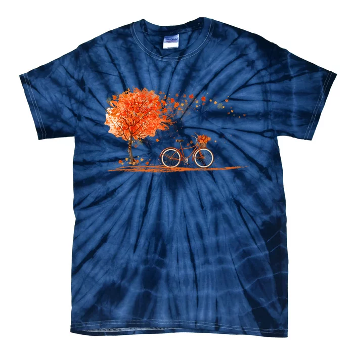 Classic Fall Autumn Season Bicycle Tie-Dye T-Shirt