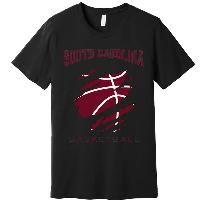 Carolinas Fan Apparel Hoops Gear South Carolina Basketball Premium T-Shirt