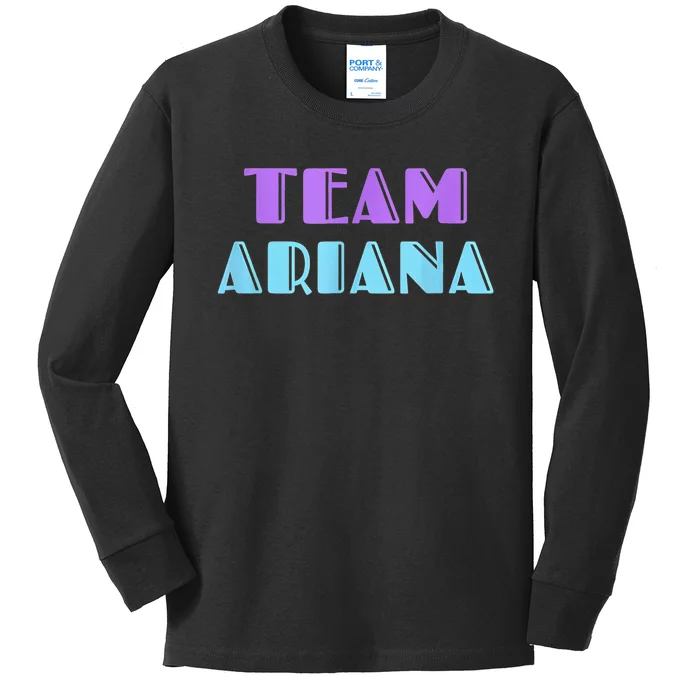 Cheer For Ariana, Show Support Be On Team Ariana | 90s Style Kids Long Sleeve Shirt