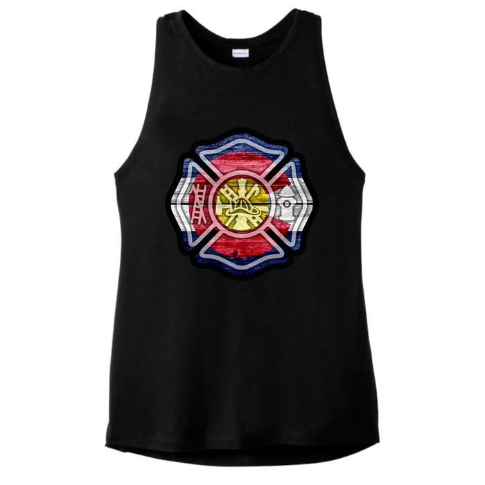 Colorado Fire And Rescue Firefighter Meaningful Gift Ladies Tri-Blend Wicking Tank