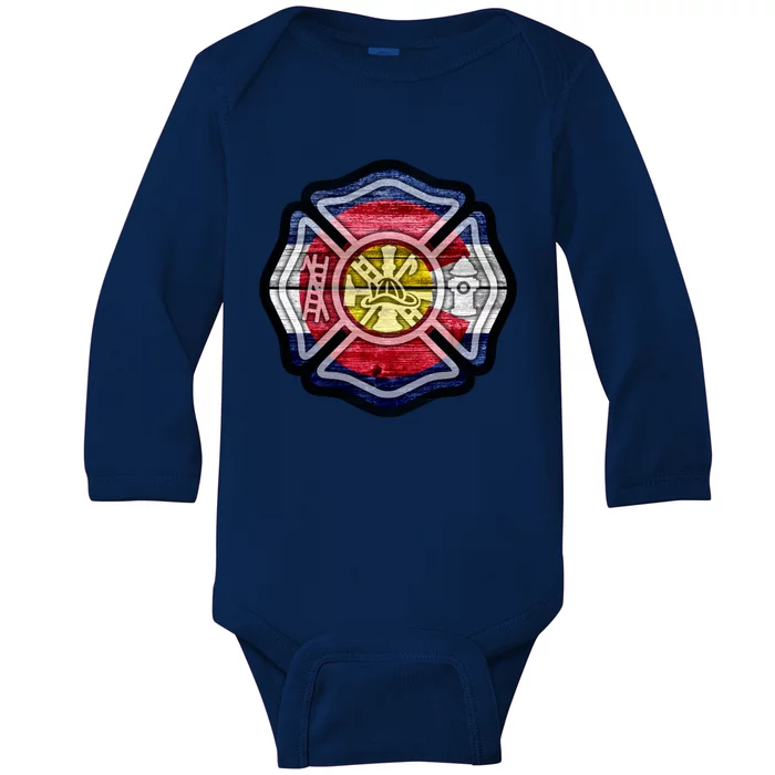 Colorado Fire And Rescue Firefighter Meaningful Gift Baby Long Sleeve Bodysuit