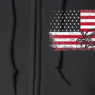 Crab Fisherman American Flag 4th of July Crabbing Full Zip Hoodie