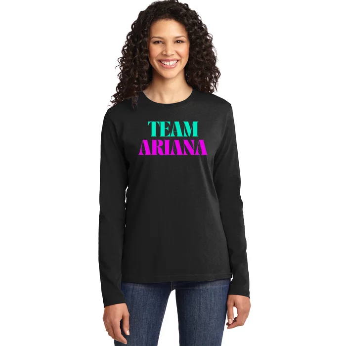 Cheer For Ariana, Show Support Be On Team Ariana | 90s Style Ladies Long Sleeve Shirt