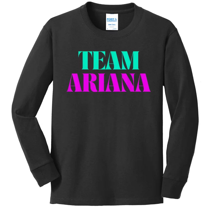 Cheer For Ariana, Show Support Be On Team Ariana | 90s Style Kids Long Sleeve Shirt