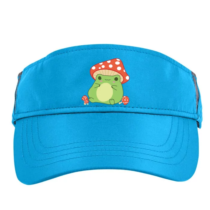 Cottagecore Frog Aesthetic Cute Frog With Mushroom Hat Adult Drive Performance Visor