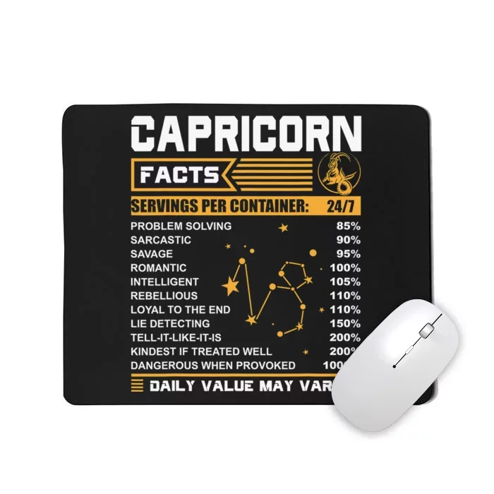 Capricorn Facts Astrology Quotes zodiac sign Birthday Mousepad