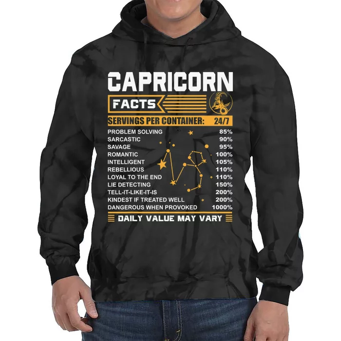 Capricorn Facts Astrology Quotes zodiac sign Birthday Tie Dye Hoodie