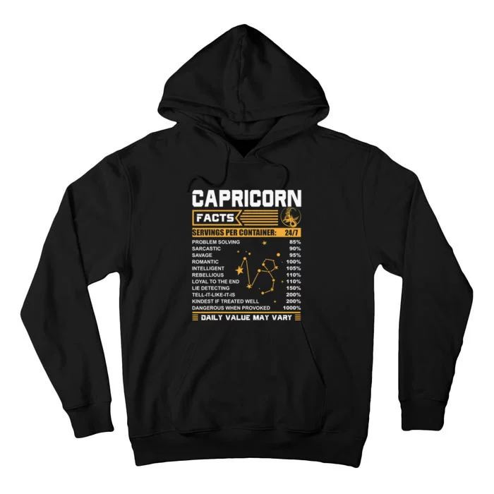 Capricorn Facts Astrology Quotes zodiac sign Birthday Tall Hoodie