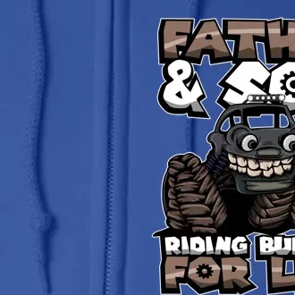 Cool Father And Son Monster Truck Riding Buddies For Life Gift Full Zip Hoodie