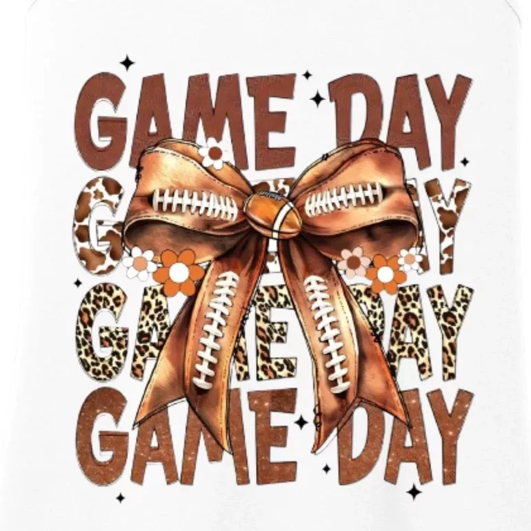 Coquette Football Bow Football Mom Game Day Ladies Essential Tank