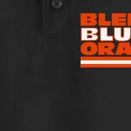 Chicago Football Bleed Blue & Orange Dry Zone Grid Performance Polo